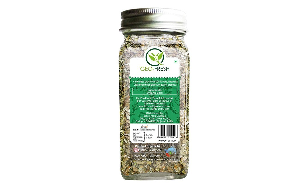 Geo-Fresh Natural Organic Basil    Bottle  20 grams